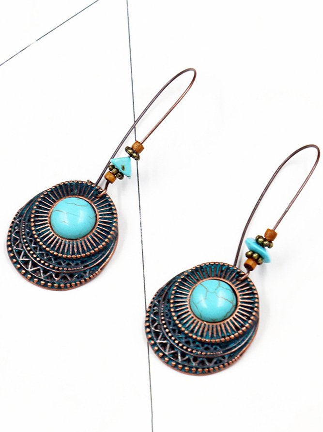 Andynzoe Women Retro Vintage Turquoise Dangle Drop Earring